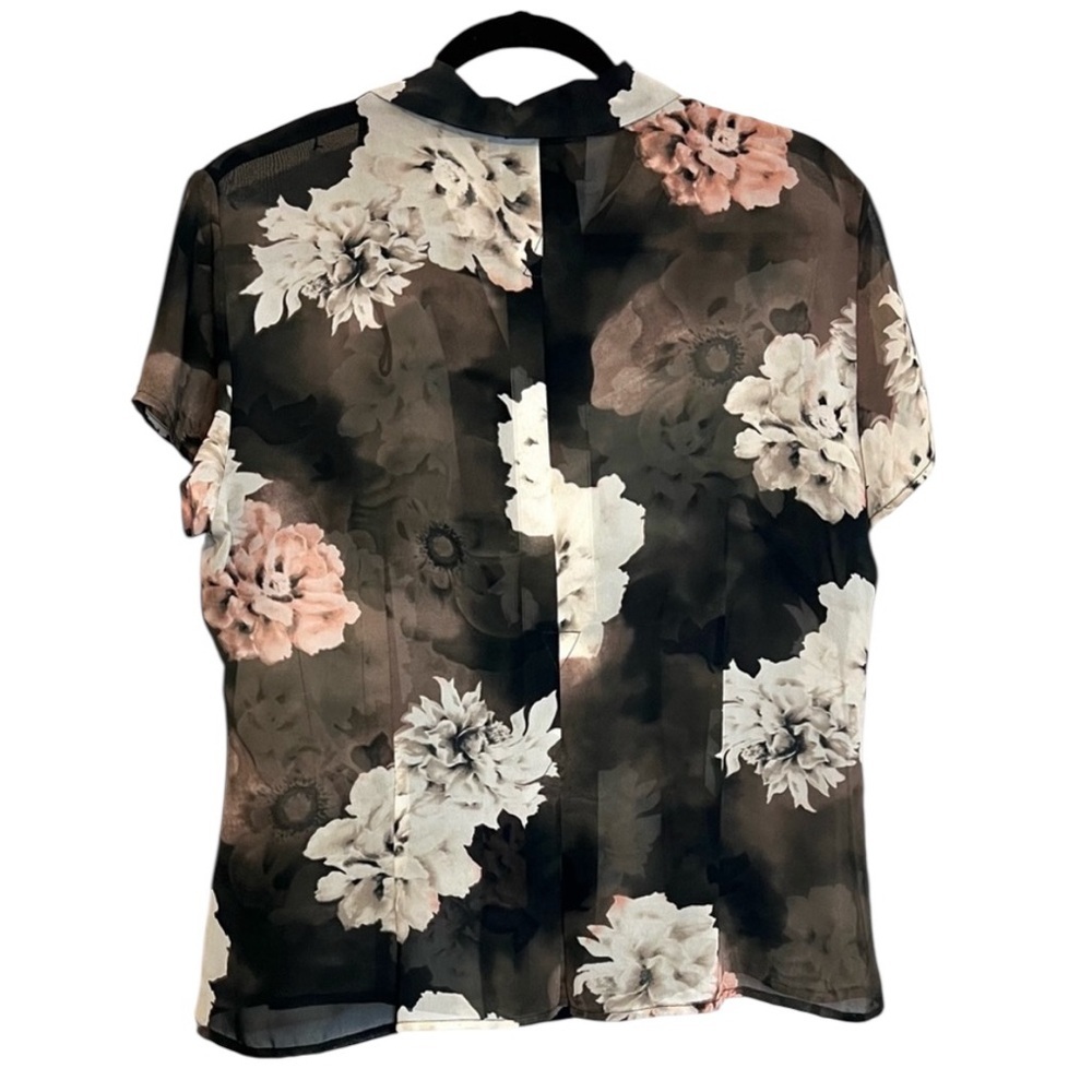 Evan Picone Button Up Short Flutter Sleeve Blouse… - image 7